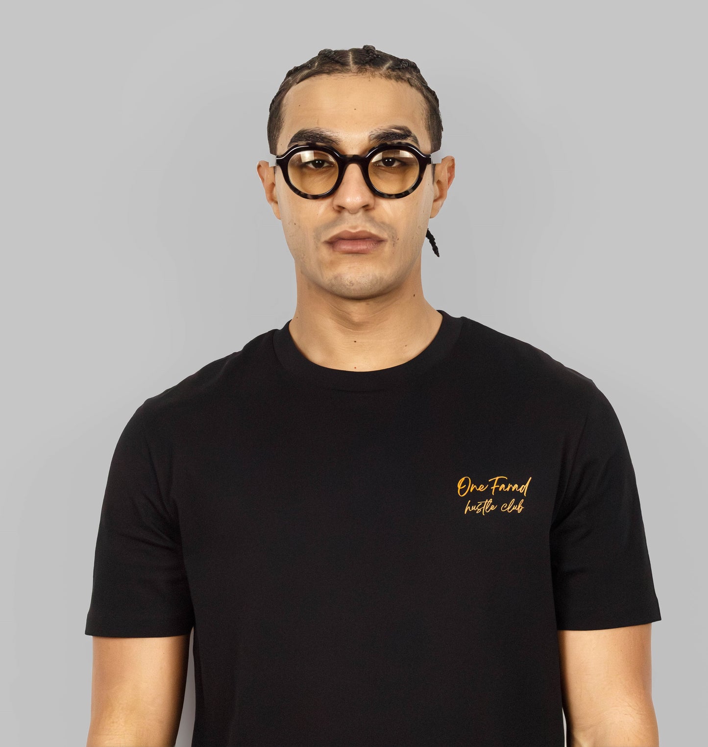 Hustle Club T-shirt Black - Orange Logo