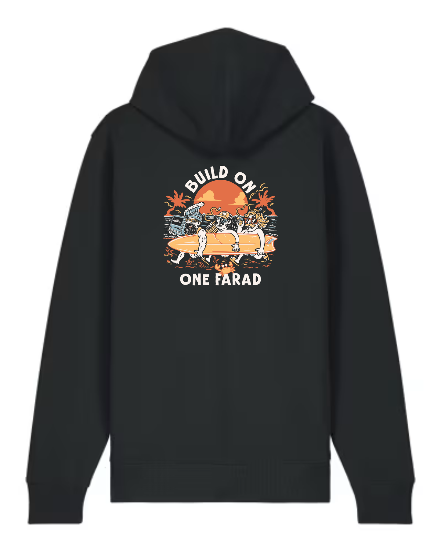Beach Team Zip Hoodie - Black