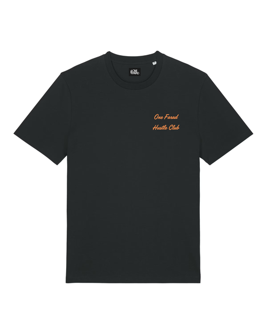 Hustle Club T-shirt Black - Orange Logo